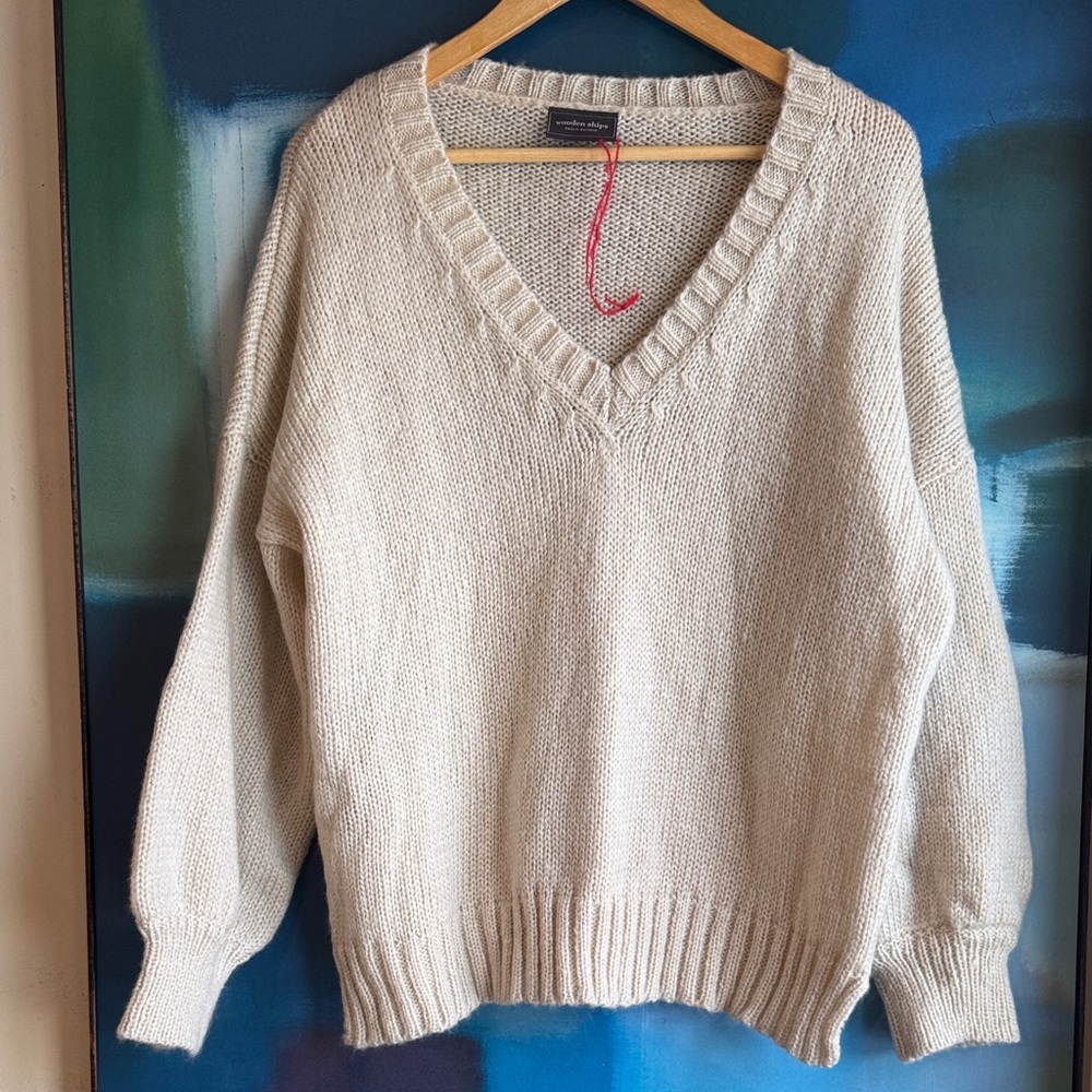 Wooden Ships Paola Buendia Cream V-Neck Sweater